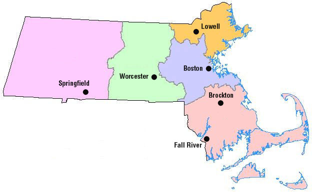 Massachusetts Map EOHHS Regions